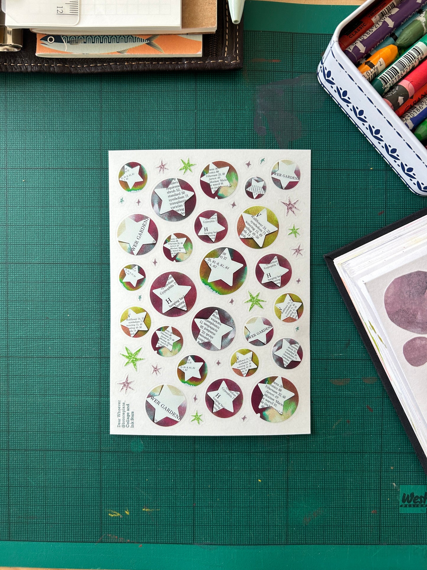 Collage and Ink Stars